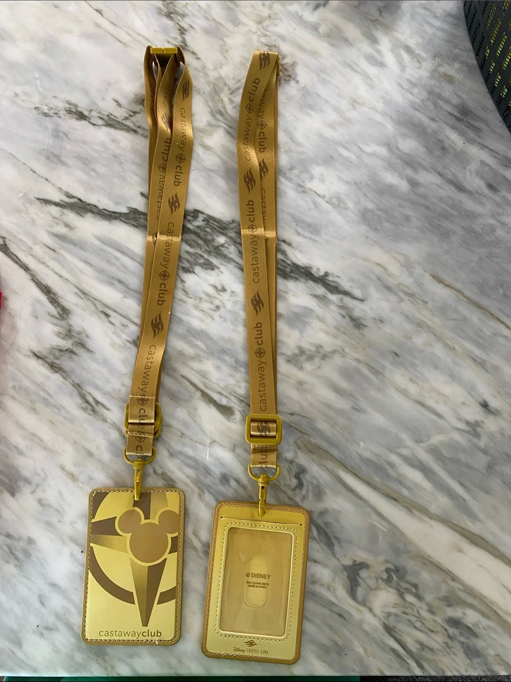 Disney Castaway Club Gold Lanyard with ID Holder